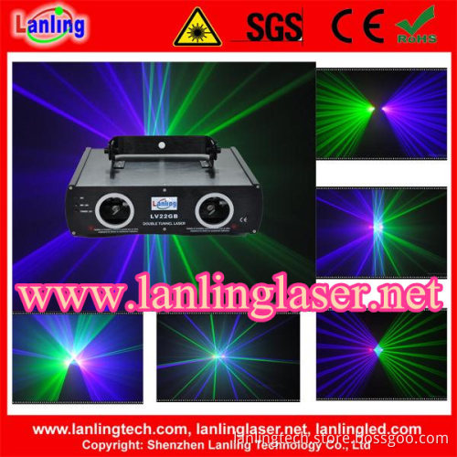 Green & Violet Double Tunnel Laser Stage Lighting